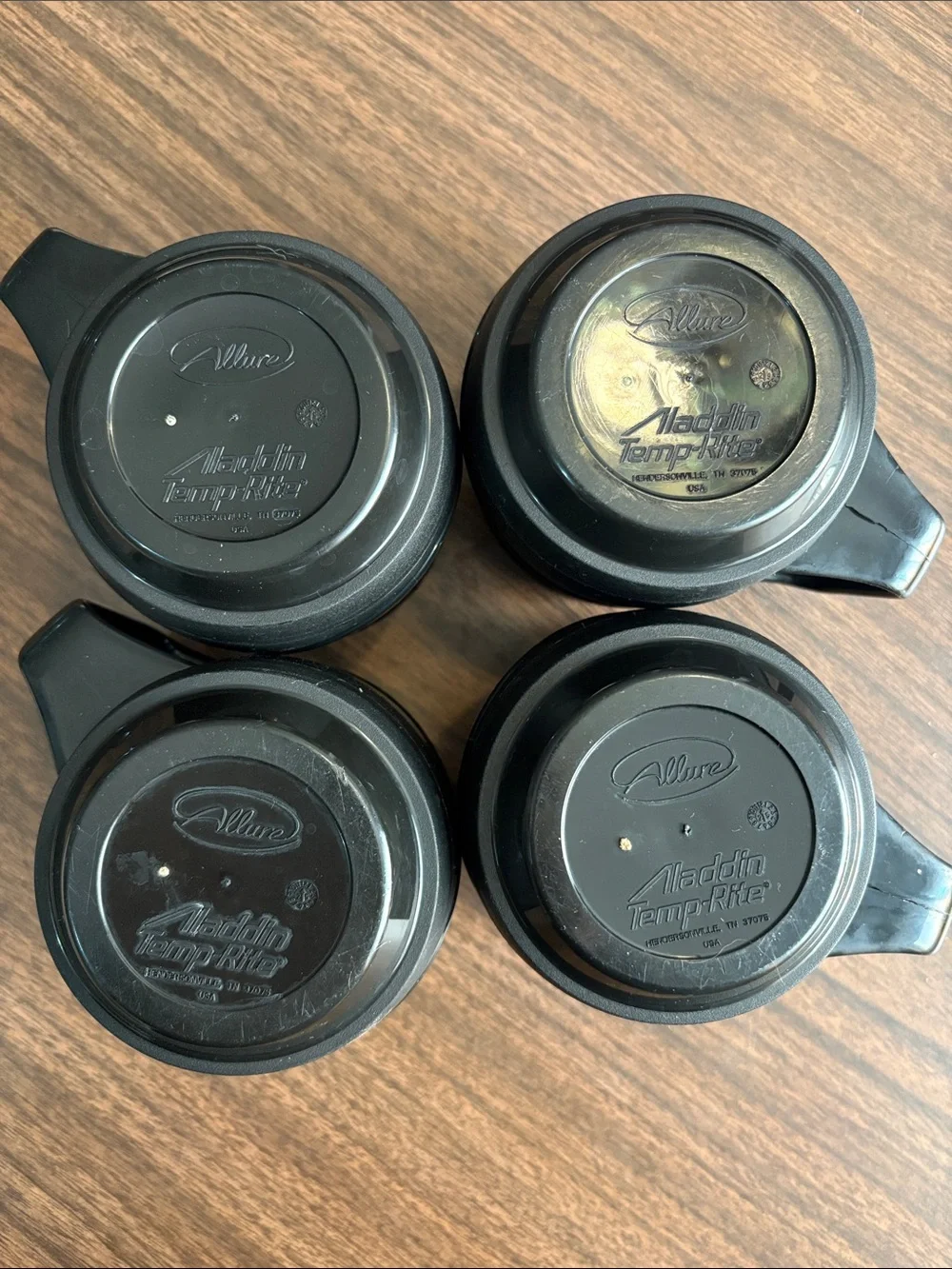 Allure Aladdin Temp Rite Insulated Black Coffee Mugs - Set of 4